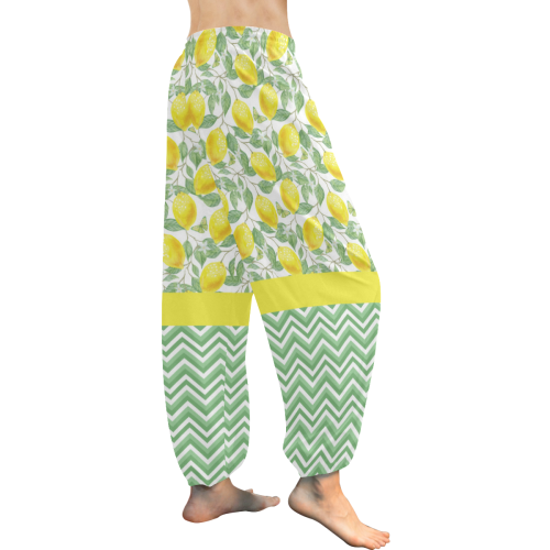 Lemons With Chevron 2 Women's All Over Print Harem Pants (Model L18)