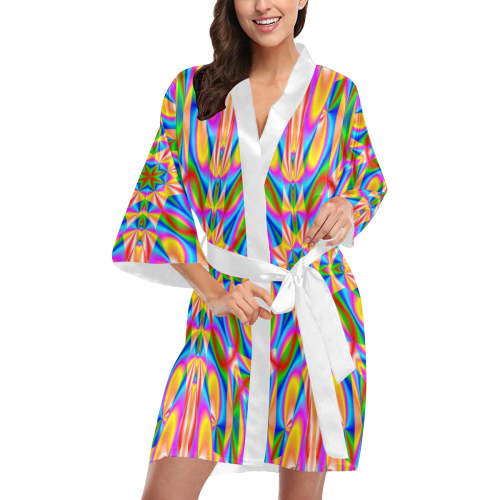 Rainbow Love Kaleidoscope Kimono Robe
