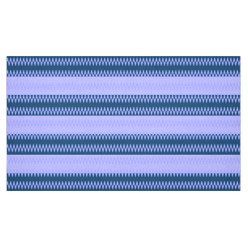 Lavender Blue SawTooth Stripe Modern Cotton Linen Tablecloth 60"x 104"