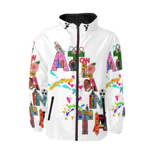 Atlanta Fun by Nico Bielow All Over Print Quilted Windbreaker for Men (Model H35)