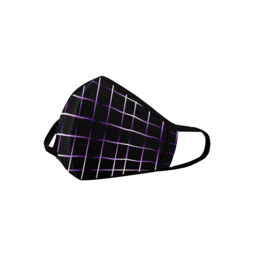 Purple Black Grid Mouth Mask
