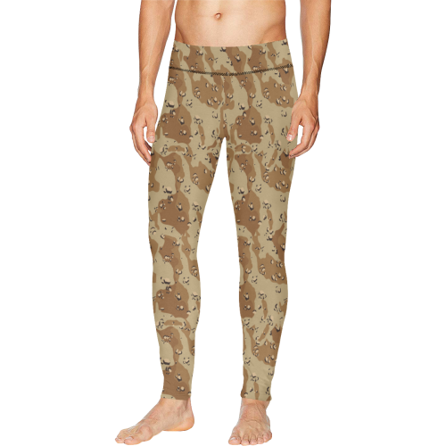 Vintage Desert Brown Camouflage Men's All Over Print Leggings (Model L38)