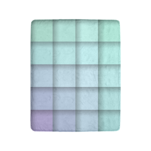 Glass Mosaic Mint Green and Violet Pattern Ultra-Soft Micro Fleece Blanket 40"x50"