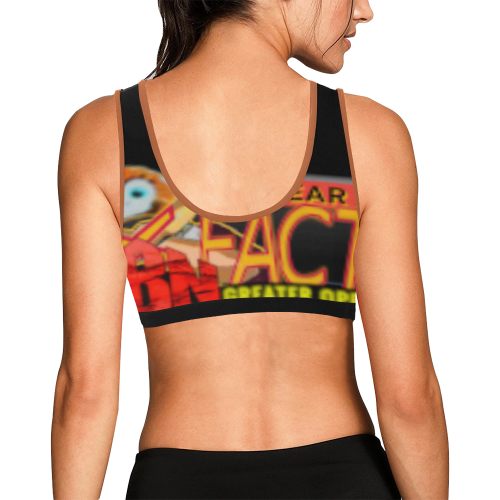 TOP (lightbrown/black) - RBN XFACTOR Women's All Over Print Sports Bra (Model T52)
