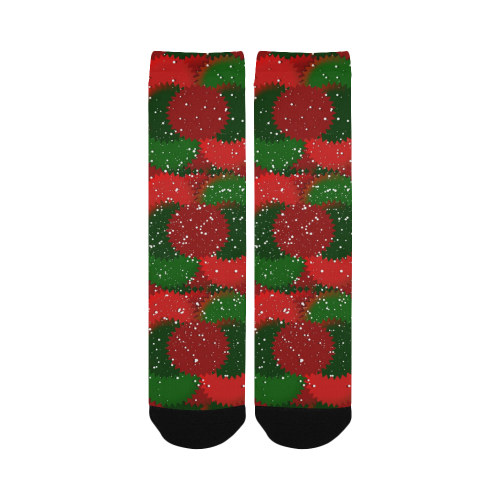 Christmas Snow Red and Green Custom Socks for Women