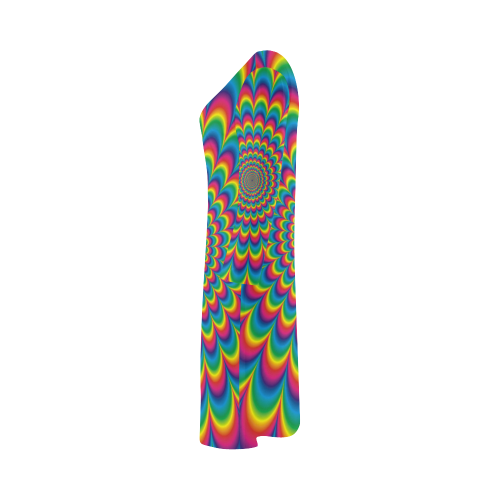 Crazy Psychedelic Flower Power Hippie Mandala Bateau A-Line Skirt (D21)
