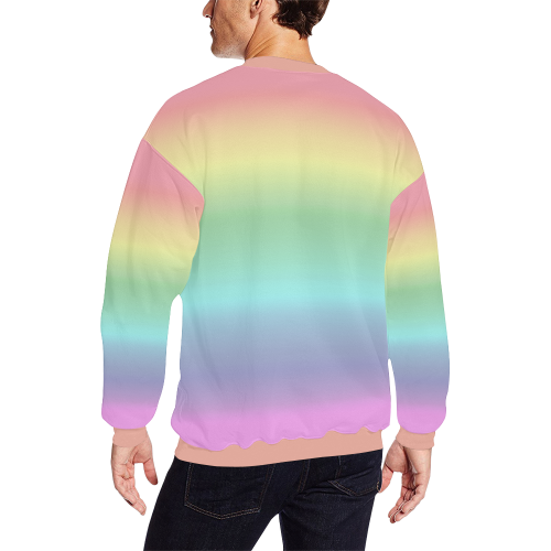 Pastel Rainbow All Over Print Crewneck Sweatshirt for Men/Large (Model H18)