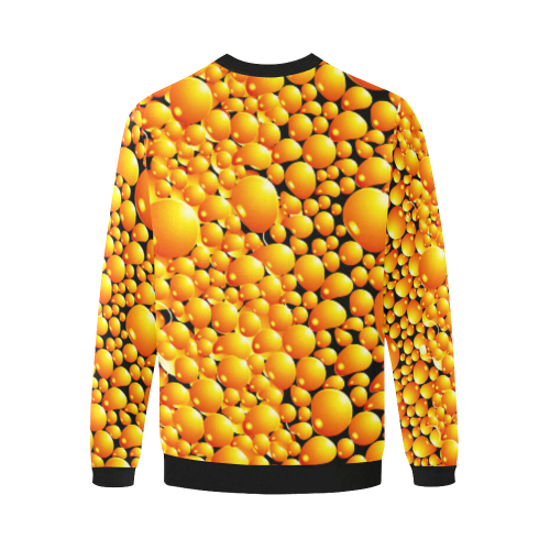 yellow bubble Men's Oversized Fleece Crew Sweatshirt/Large Size(Model H18)