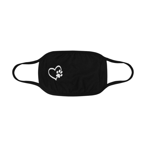 DOG LOVERS - White Heart and Dog Paw shapes Mouth Mask