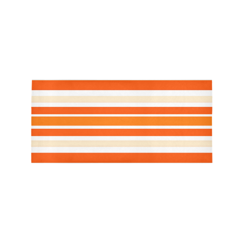Bright Orange Stripes Area Rug 7'x3'3''
