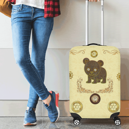 Awesome Steampunk Teddybear Luggage Cover/Small 18"-21"