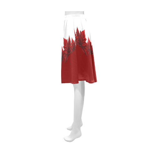Canada Maple Leaf Skirts Red & White Athena Women's Short Skirt (Model D15)