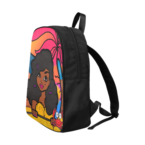 Black Little Mermaid Bookbag 1 Fabric School Backpack (Model 1682) (Large)