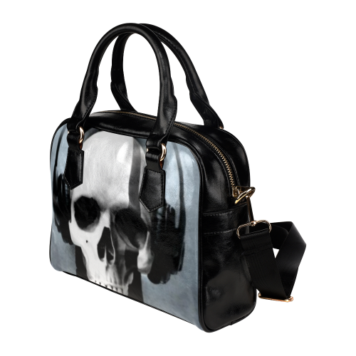 Cool Skulls Techno Silver Metallic Shoulder Handbag (Model 1634)