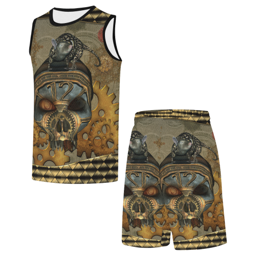 Awesome steampunk skull All Over Print Basketball Uniform