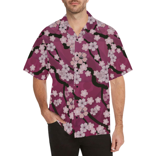 Sakura Breeze Peaceful Plum Hawaiian Shirt (Model T58)