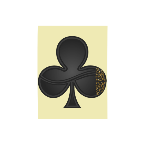 Club  Symbol Las Vegas Playing Card Shape on Yellow Photo Panel for Tabletop Display 6"x8"
