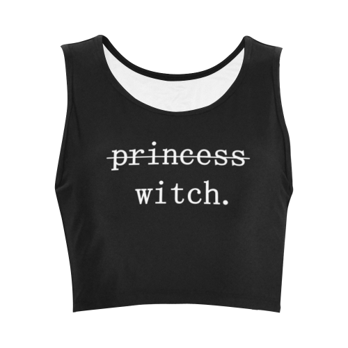 Princess Witch Goth Gothic Fun Quote Minimalistic Women's Crop Top (Model T42)