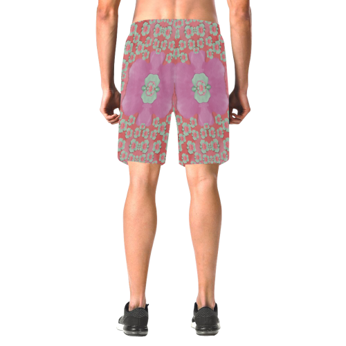 fantasy flowers in everything Men's All Over Print Elastic Beach Shorts (Model L20)