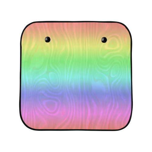 Groovy Pastel Rainbow Car Sun Shade 28"x28"x2pcs