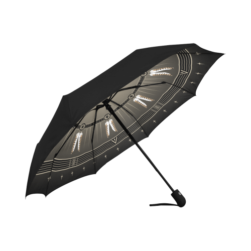Crazy Horse Circle Black Anti-UV Auto-Foldable Umbrella (Underside Printing) (U06)