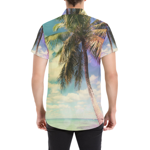 Prismatic Palm Men's All Over Print Short Sleeve Shirt (Model T53)