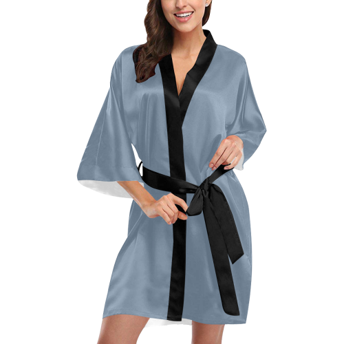 Faded Denim Kimono Robe