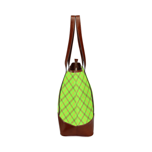tami Kaye plaid tartan in green, orange and brown Tote Handbag (Model 1642)