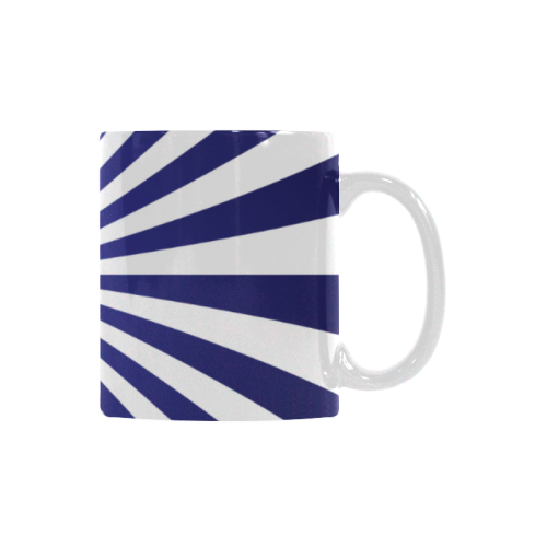 Blue and White Pattern Custom White Mug (11OZ)