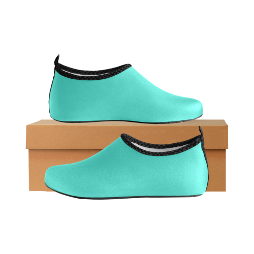 color turquoise Women's Slip-On Water Shoes (Model 056)