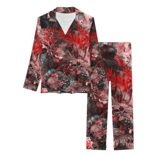 flowers #flowers #pattern Women's Long Pajama Set (Sets 02)