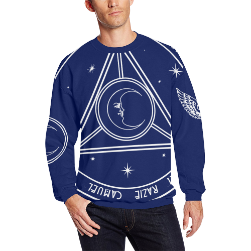 Blue Moon Men's Oversized Fleece Crew Sweatshirt/Large Size(Model H18)