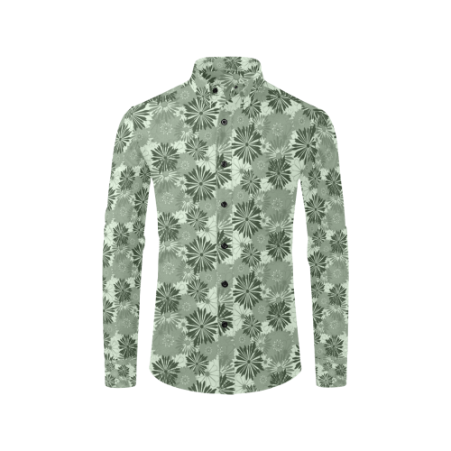 Wedding Day Green Floral by Aleta Men's All Over Print Casual Dress Shirt (Model T61)