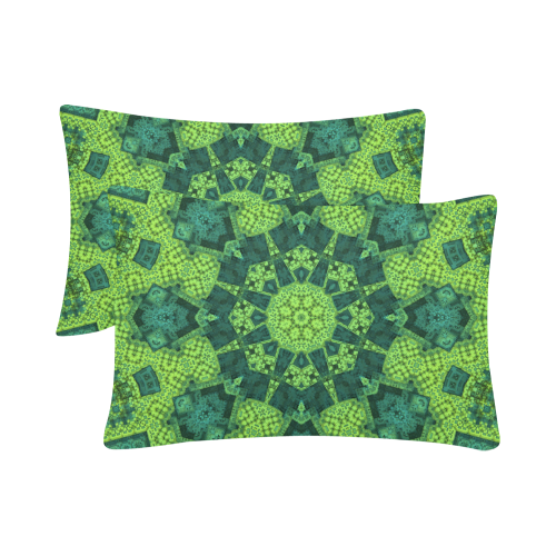 Green Theme Mandala Custom Pillow Case 20"x 30" (One Side) (Set of 2)