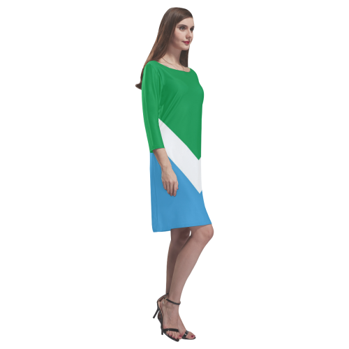 Vegan Flag Rhea Loose Round Neck Dress(Model D22)