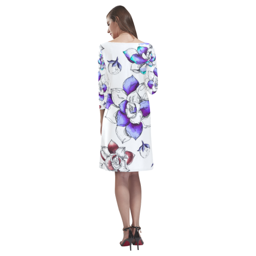floral n Rhea Loose Round Neck Dress(Model D22)