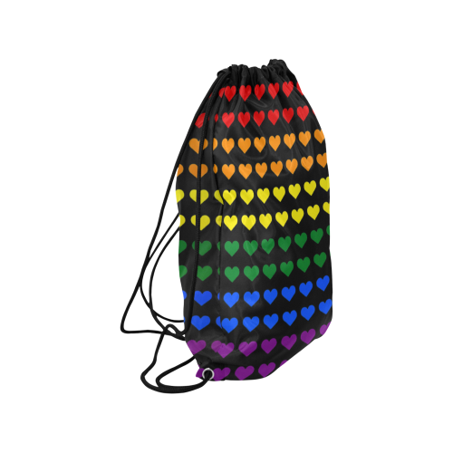 Gay Pride Hearts Medium Drawstring Bag Model 1604 (Twin Sides) 13.8"(W) * 18.1"(H)