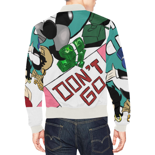Betty Boop X Mr. Monopoly X Richie Rich Crossover All Over Print Bomber Jacket for Men/Large Size (Model H19)
