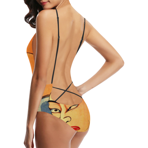THE ACTOR Sexy Lacing Backless One-Piece Swimsuit (Model S10)