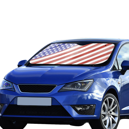 Patriotic America Diagonal Car Sun Shade 55"x30"
