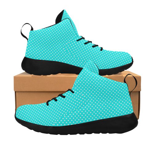 Baby blue polka dots Women's Chukka Training Shoes (Model 57502)