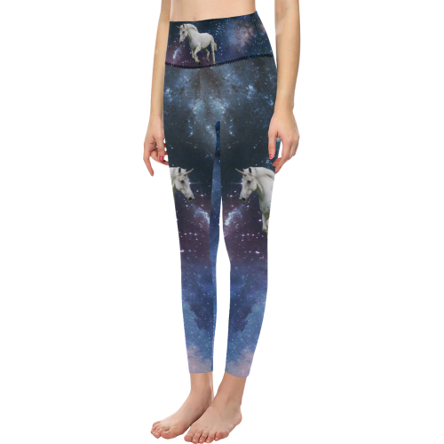 Unicorn and Space Women's All Over Print High-Waisted Leggings (Model L36)