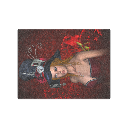Beautiful steampunk lady, awesome hat Blanket 50"x60"