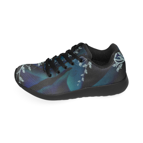 Floral design, blue colors Women’s Running Shoes (Model 020)