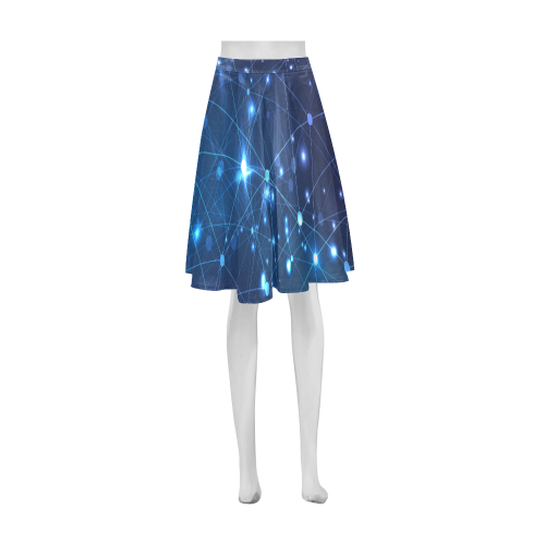 Twinkle Twinkle Little Blue Stars Cosmic Sky Athena Women's Short Skirt (Model D15)