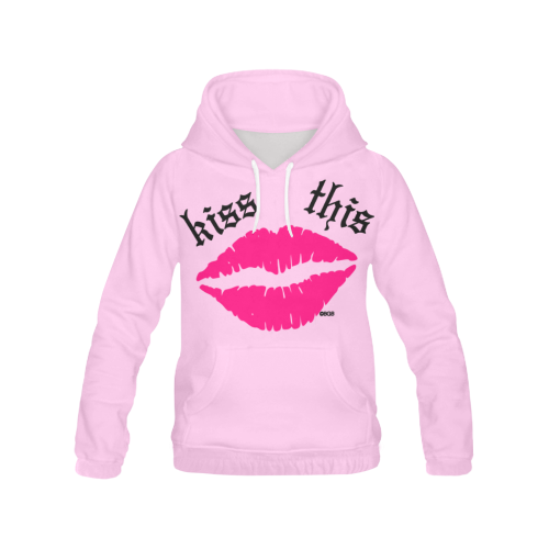 KISS THIS BGB PRINT HOODIE All Over Print Hoodie for Women (USA Size) (Model H13)