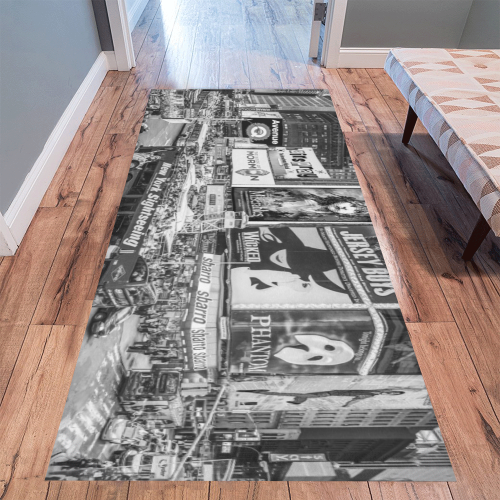 Times Square II Special Edition I (B&W wide) Area Rug 9'6''x3'3''