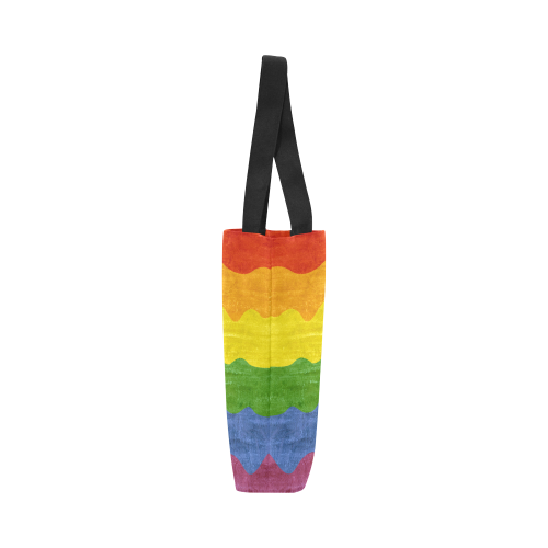 Gay Pride - Rainbow Flag Waves Stripes 3 Canvas Tote Bag (Model 1657)