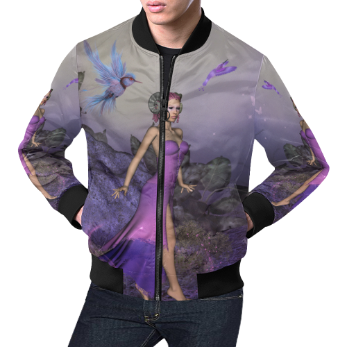 Beautiful fantasy women All Over Print Bomber Jacket for Men/Large Size (Model H19)