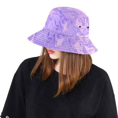 Claire - purple tie dye swirl bucket hat personalize All Over Print Bucket Hat